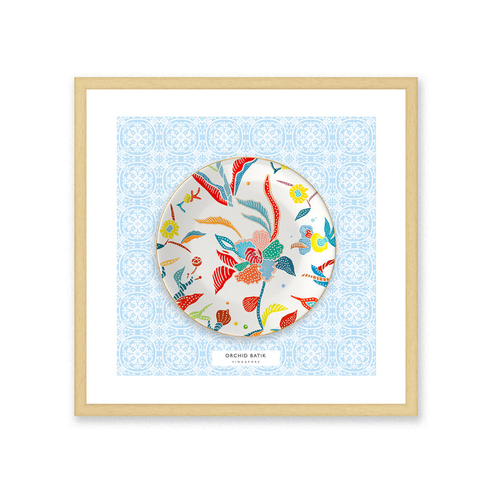 ‘ORCHID BATIK’ Framed Plate (with gift box)