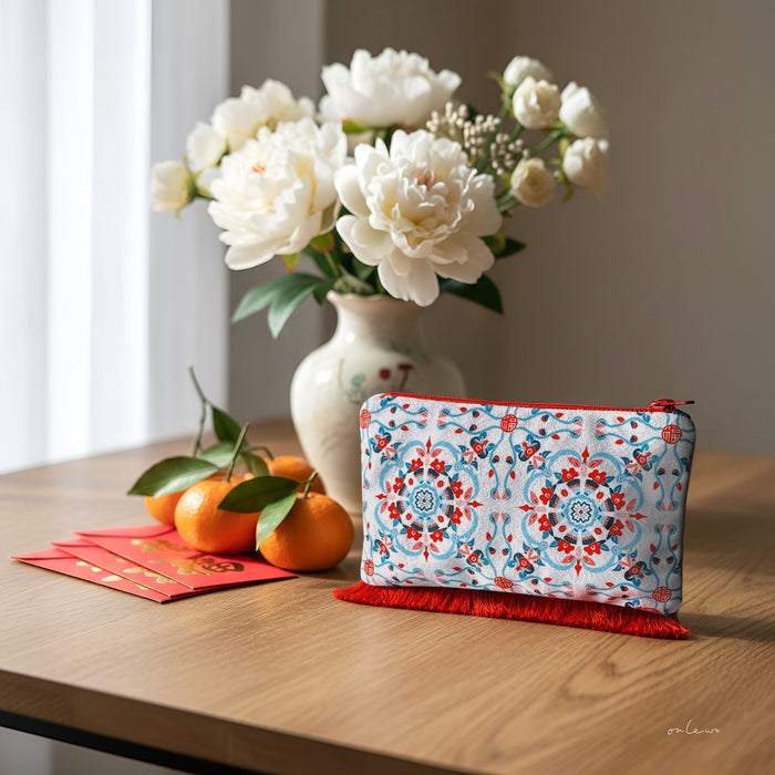 'SINGA-FLORE 福 PROSPERITY’ Red Packet Velvet Pouch