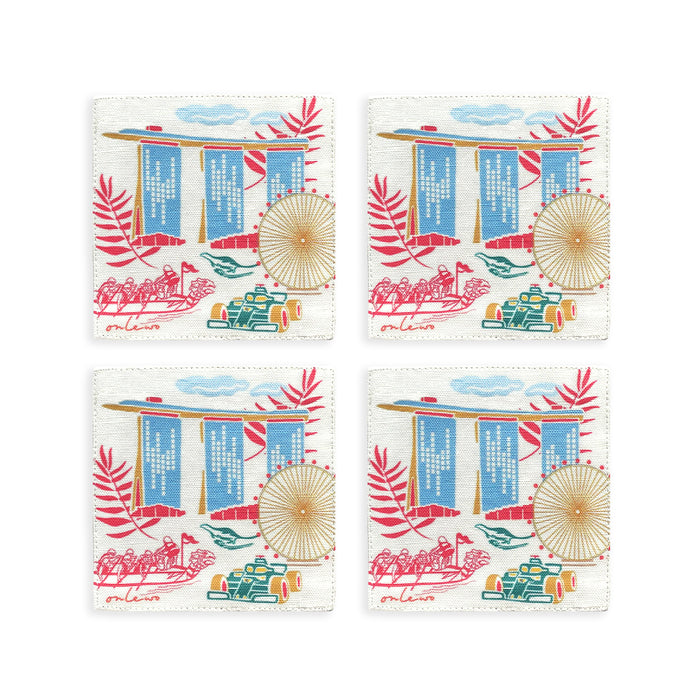 ‘SINGAPORE MARINA BAY’ Fabric Coasters