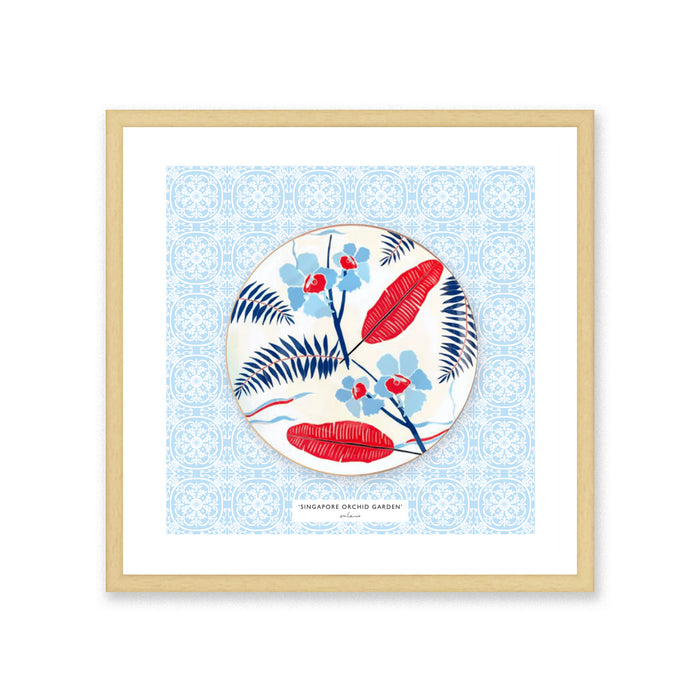 ‘SINGAPORE ORCHID GARDEN’ Framed Plate (with gift box)