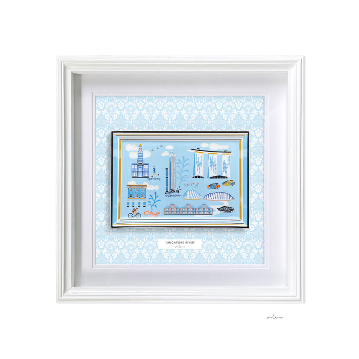 ‘SINGAPORE RIVER’ Framed Tray (with gift box)
