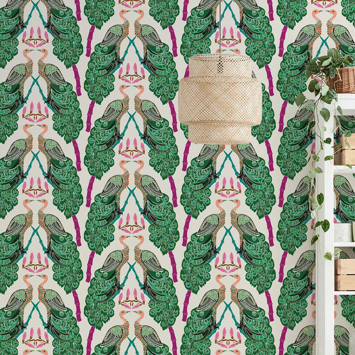'PEACOCK GARDEN' Wallpaper
