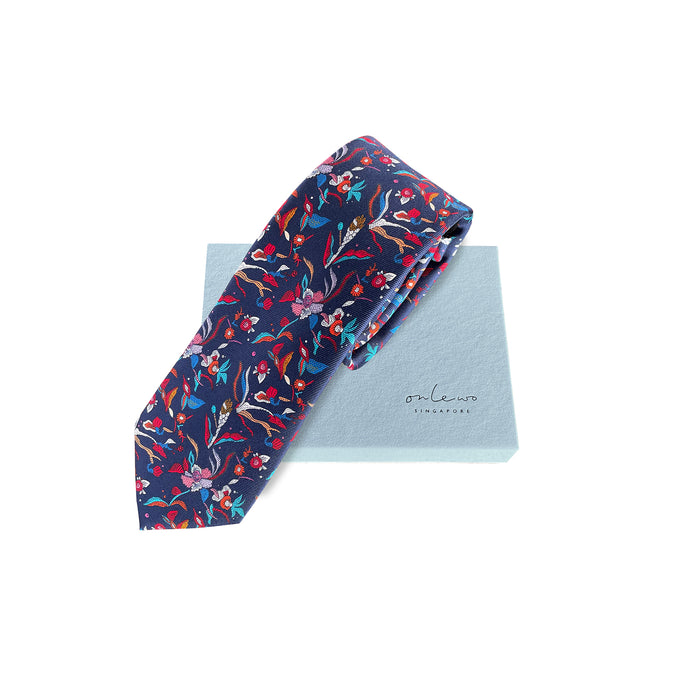 ‘ORCHID BATIK’ Silk Tie