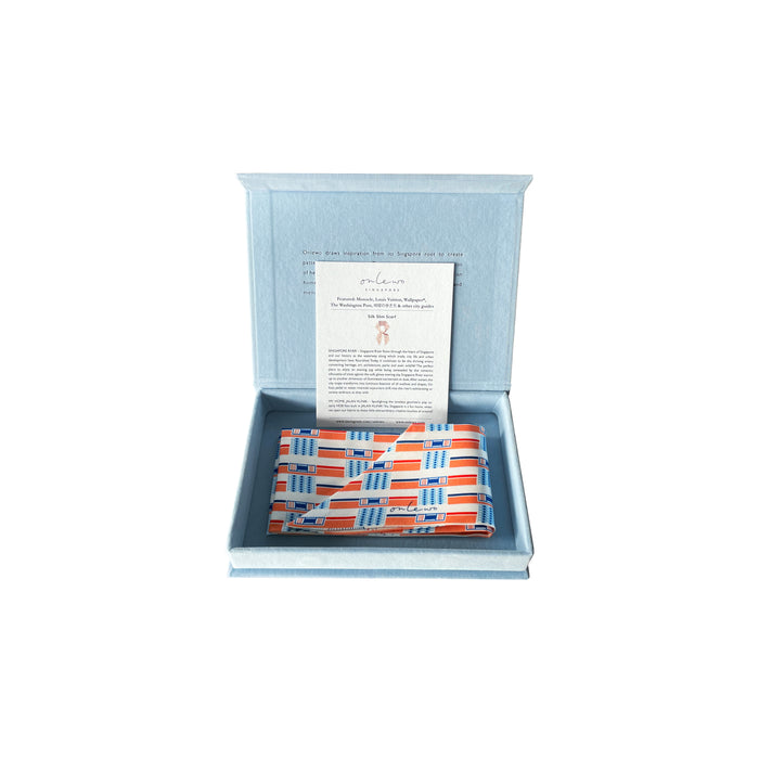 ‘SINGAPORE RIVER & MY HOME - JALAN KLINIK' Slim Silk Scarf