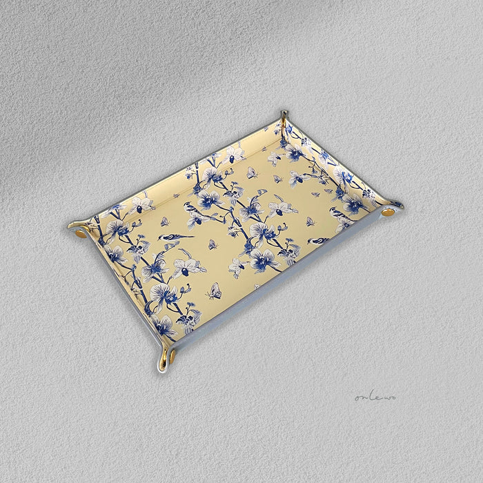 'ORCHID RHAPSODY' Leather Valet Tray