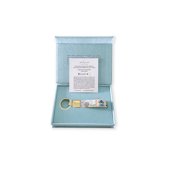'SPECTACULAR SINGAPORE’ Leather Keychain