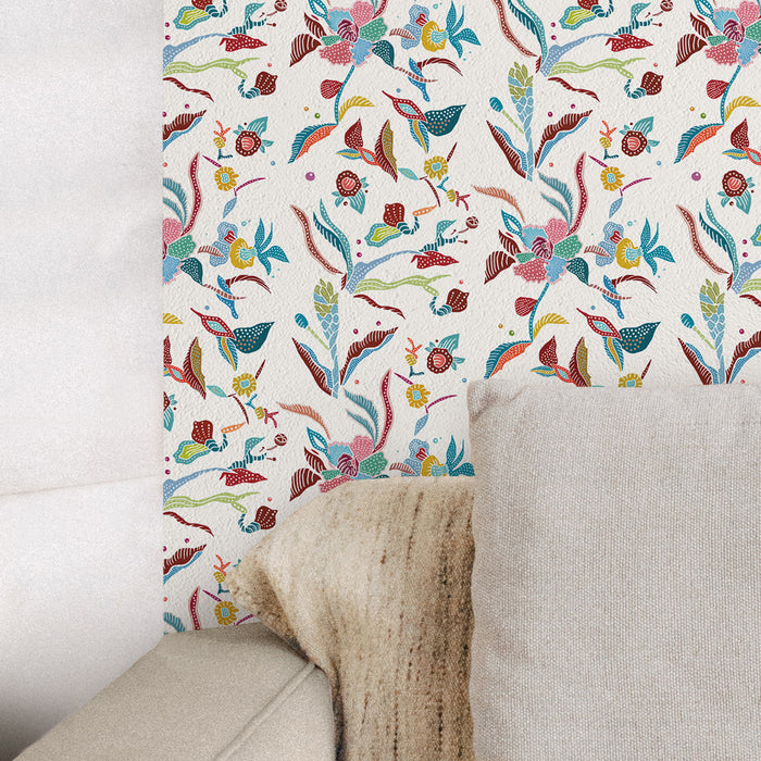 'ORCHID BATIK GARDEN' Wallpaper