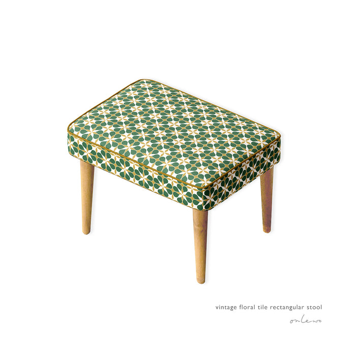 'VINTAGE FLORAL TILE' Velvet Upholstery Fabric