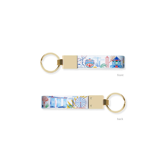 'SPECTACULAR SINGAPORE’ Leather Keychain