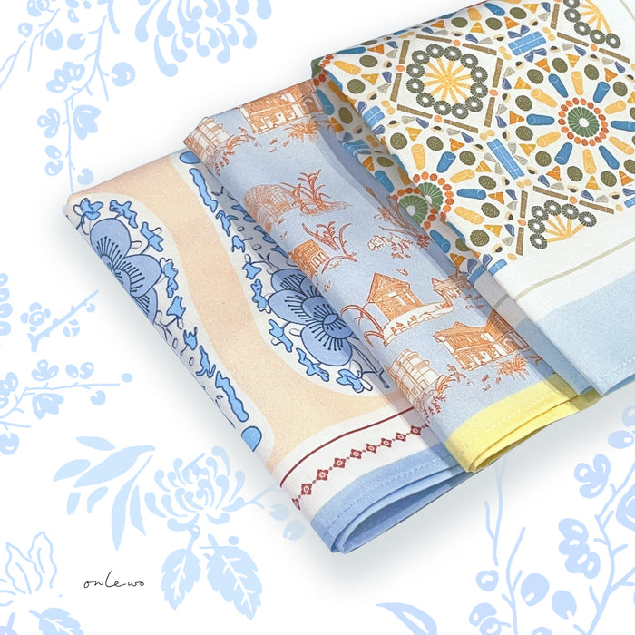 ‘SINGAPORE JOY’ Cotton Pocket Square (Set Of 3)