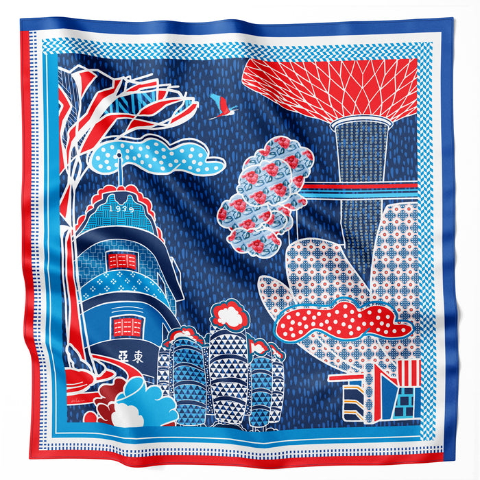 ‘COLOURFUL SINGAPORE’ Silk Scarf