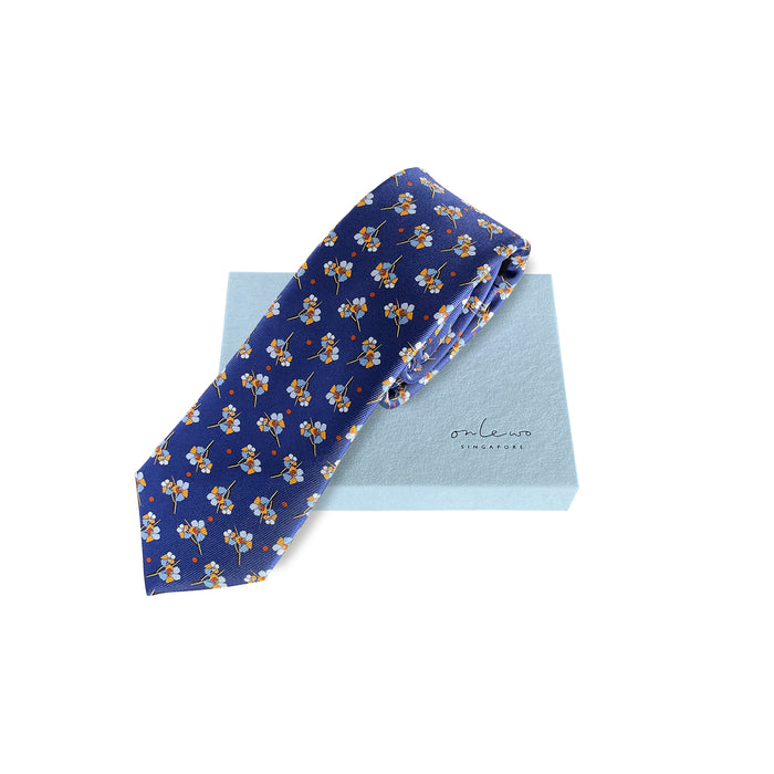 ‘SINGAPORE ORCHID - VANDA MISS JOAQUIM’ Silk Tie