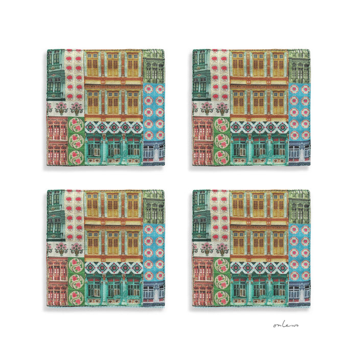 ‘HISTORICAL SHOPHOUSE’  Fabric Coasters