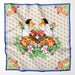 Onlewo 'Glorious Nyonya' 90cm mulberry silk scarf — elegantly dressed Peranakan ladies in hibiscus garden, collaboration with Singapore artist Martin Loh