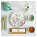 Onlewo 'Peranakan Story' bone china plate displayed on clear acrylic stand — colourful Peranakan cultural design, Singapore heritage gift