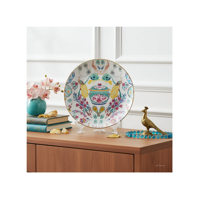 Onlewo 'Peranakan Story' bone china plate — vibrant Peranakan heritage design by Onlewo featuring traditional cultural symbols from Singapore Peranakan Museum