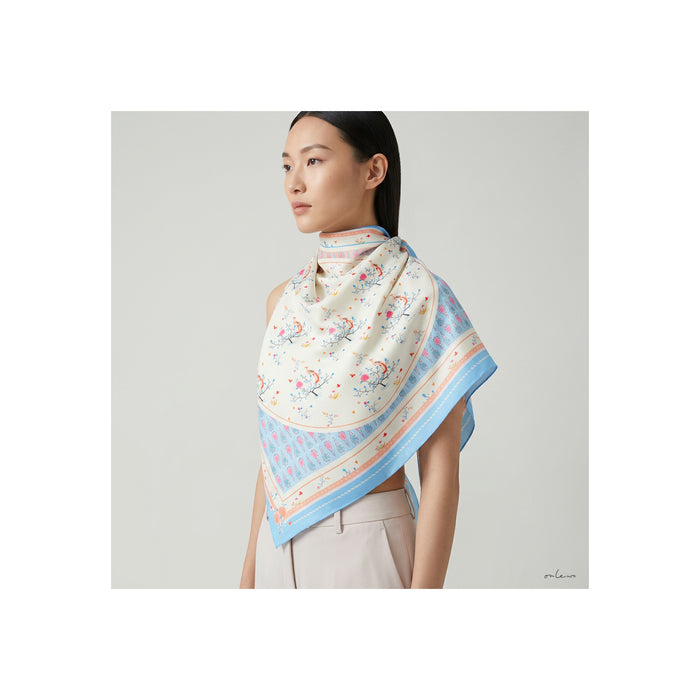 ‘PERANAKAN BLISS’ Double Sided Print Silk Scarf