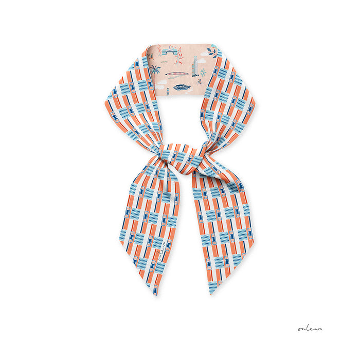 ‘SINGAPORE RIVER & MY HOME - JALAN KLINIK' Slim Silk Scarf