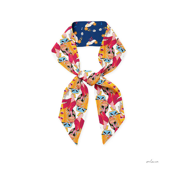 'NYONYA PORTRAIT & PERANAKAN SHOES’ Slim Silk Scarf