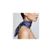 Onlewo 'Dazzling Singapore' silk scarf styled — Singapore Kopsia, Millenia excelsa and native flora pattern with Singapore-shaped white flowers, 100% mulberry silk