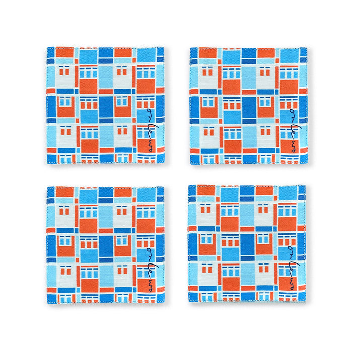 ‘MY HOME – HDB FLATS ‘ Fabric Coasters (Red)
