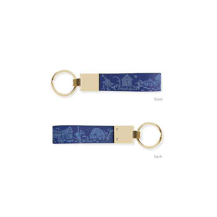 'CITY IN THE GARDEN’ Leather Card Holder & Keychain Gift Set