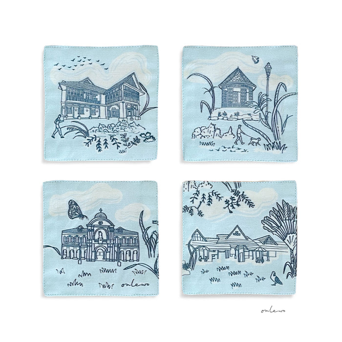 ‘CITY IN THE GARDEN’ Fabric Coasters