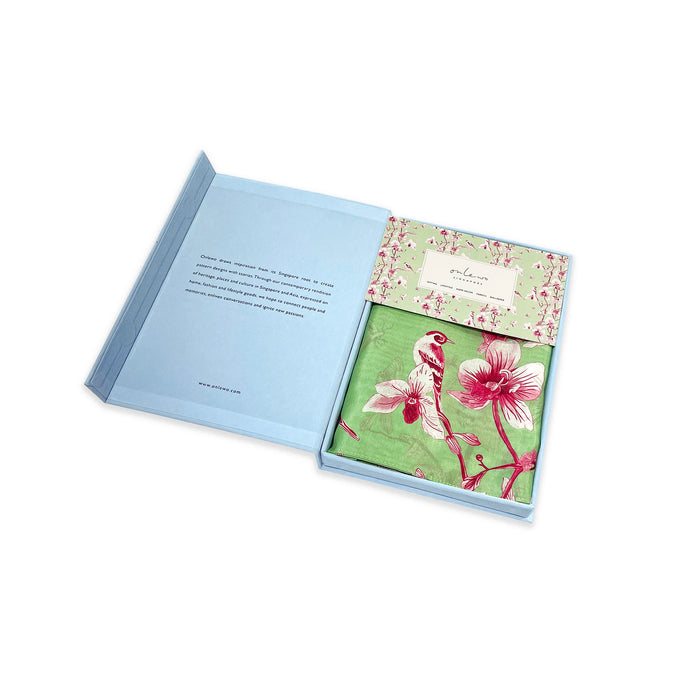 ‘ORCHID RHAPSODY’ Silk Cotton Scarf