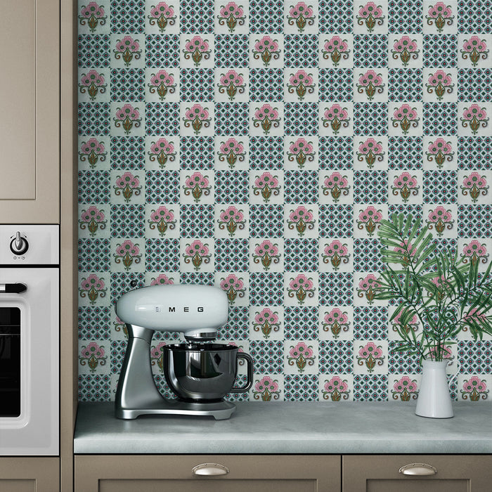 ‘PERANAKAN FLORAL TILE’ Wallpaper